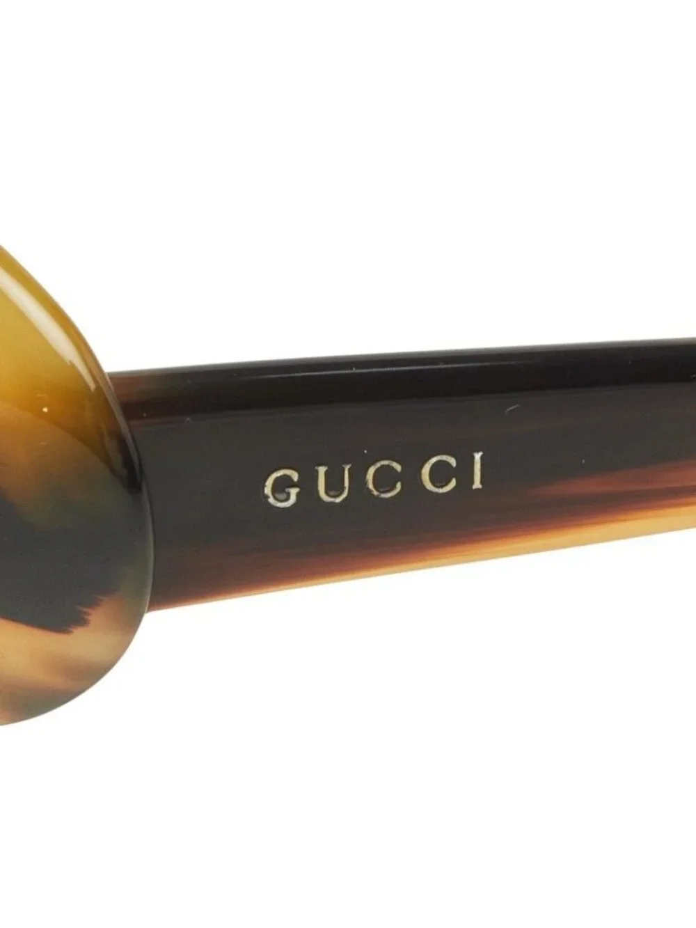 Gucci Oval Frame Sunglasses S Brown Acetate Eyewear